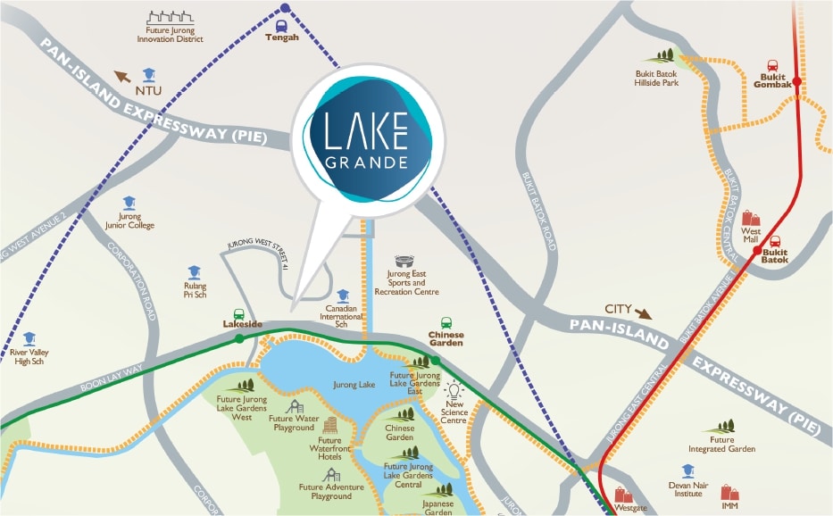 Lake Grande 湖景豪苑 Location Map
