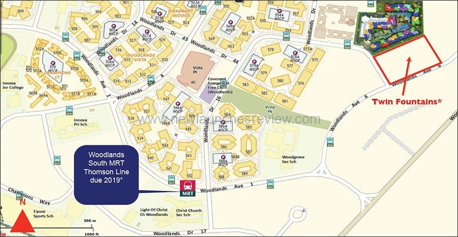 Twin Fountains Map