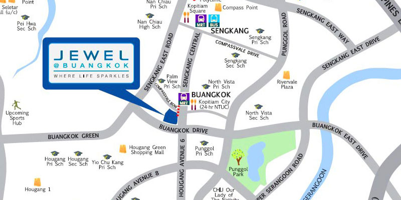 Jewel at Buangkok Location Map