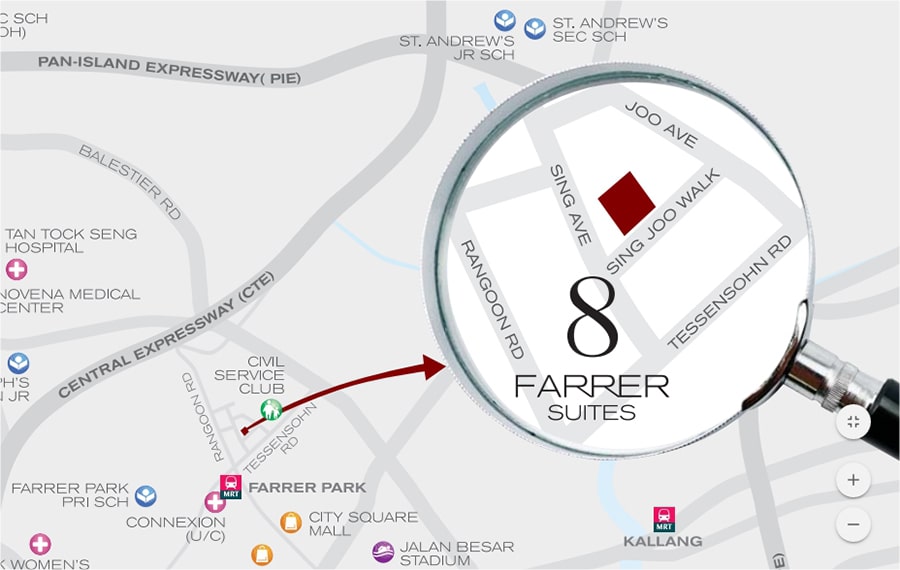 8 Farrer Suites Location Map