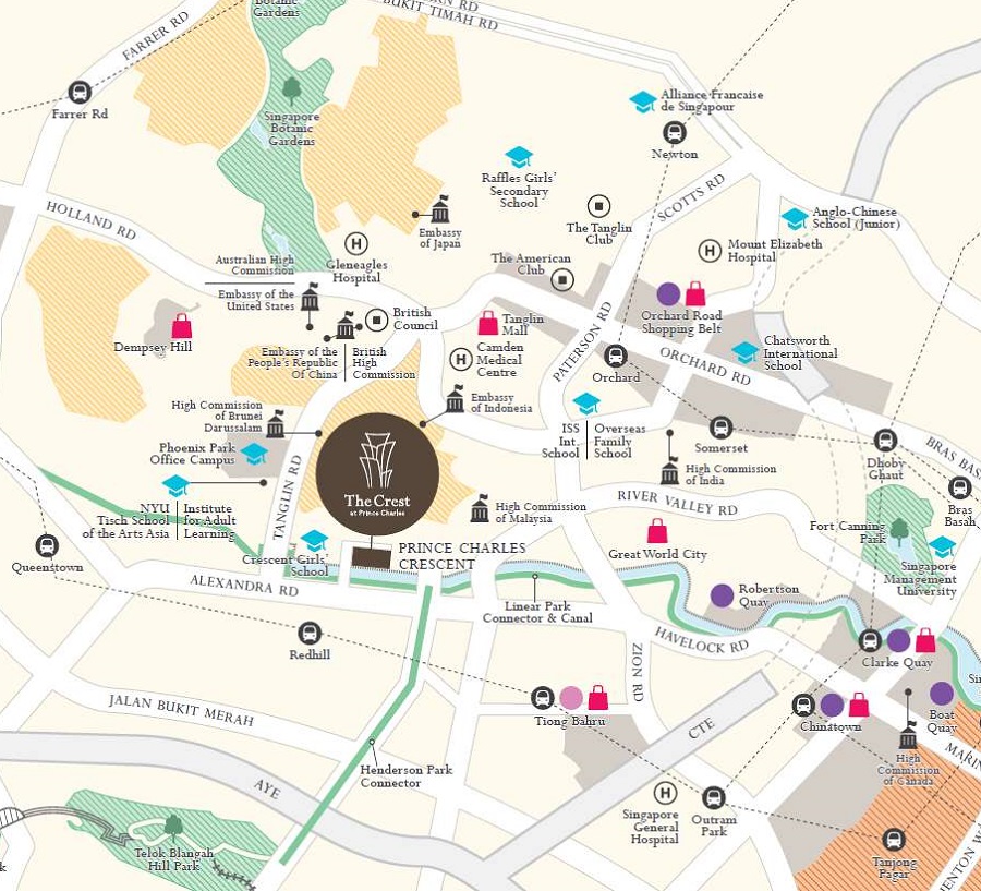The Crest Location Map