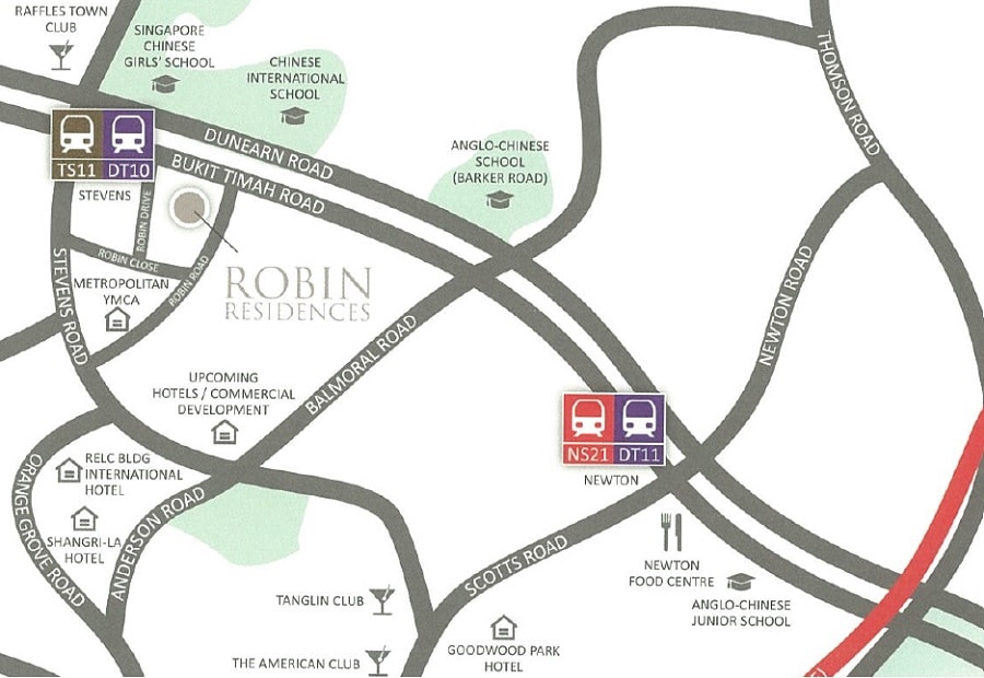 Robin Residences Location Map