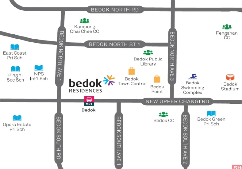 Bedok Residences Location Map