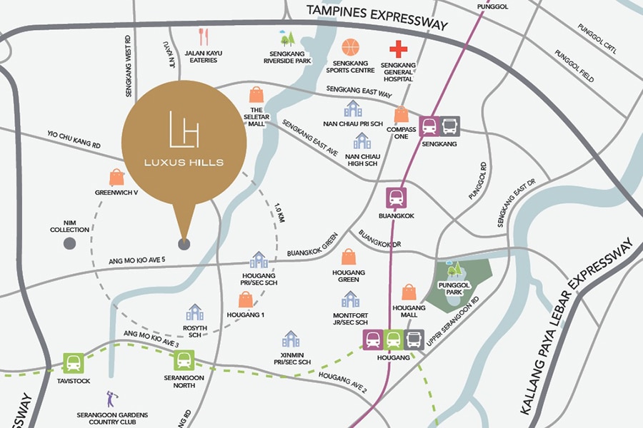 Luxus Hills Location Map