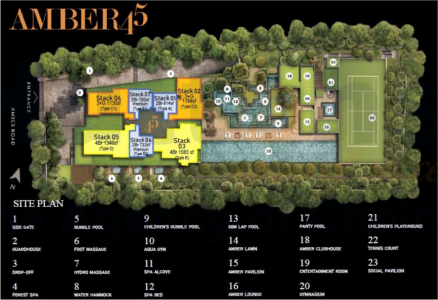 Amber 45 Siteplan 规划设计图与设施