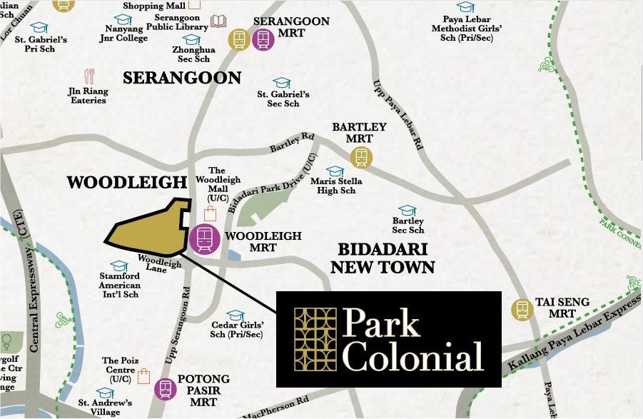 Park Colonial Location Map
