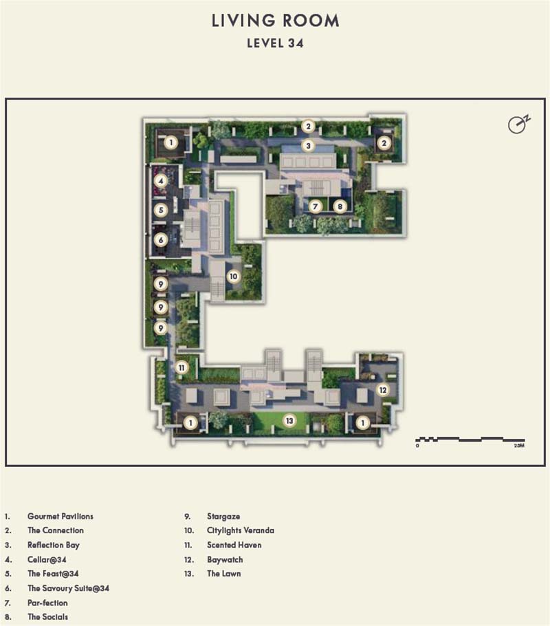 W Residences Marina View Singapore site plan highlighting amenity zoning, access points, and spatial organisation within the mixed-use Marina View precinct.