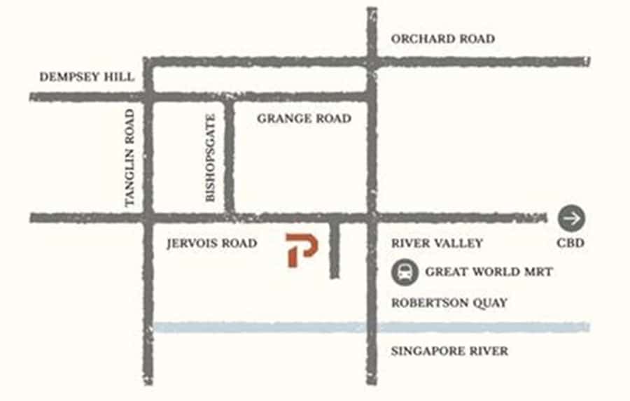 Petit Jervois Location Map