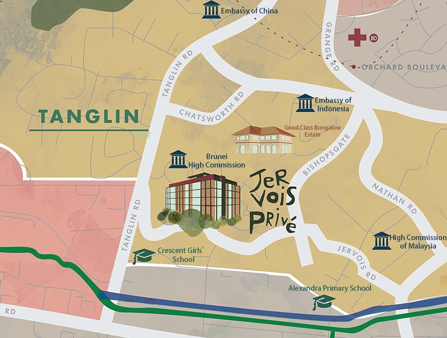 Jervois Prive Location Map