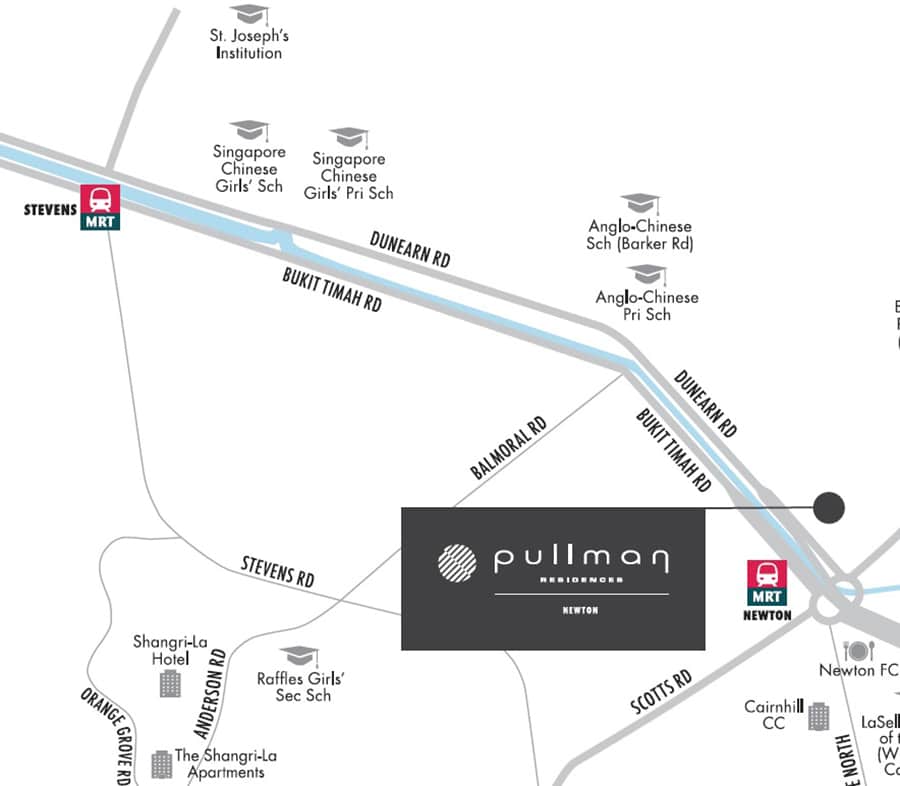 Pullman Residences Newton Map