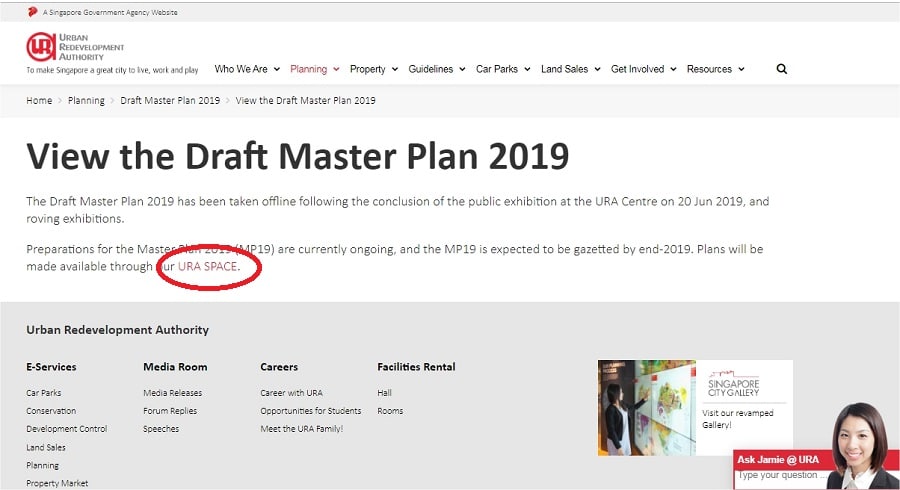 URA Master Plan 2019 Main Page