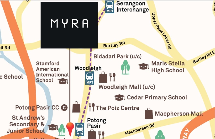 MYRA Condo Location Map