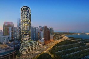 Newport Residences facade at Anson Road, a freehold condominium in Singapore’s CBD District 2