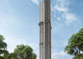 Artist’s impression of Promenade Peak, a high-rise residential tower along Zion Road in District 3, showing river-adjacent city-fringe living near Orchard and the Great Southern Waterfront.