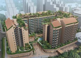 The Robertson Opus artist’s impression showing a boutique 999-year leasehold residential development along Robertson Quay in District 9.