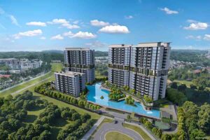 Lentor Gardens Residences artist impression showing residential towers and pool deck