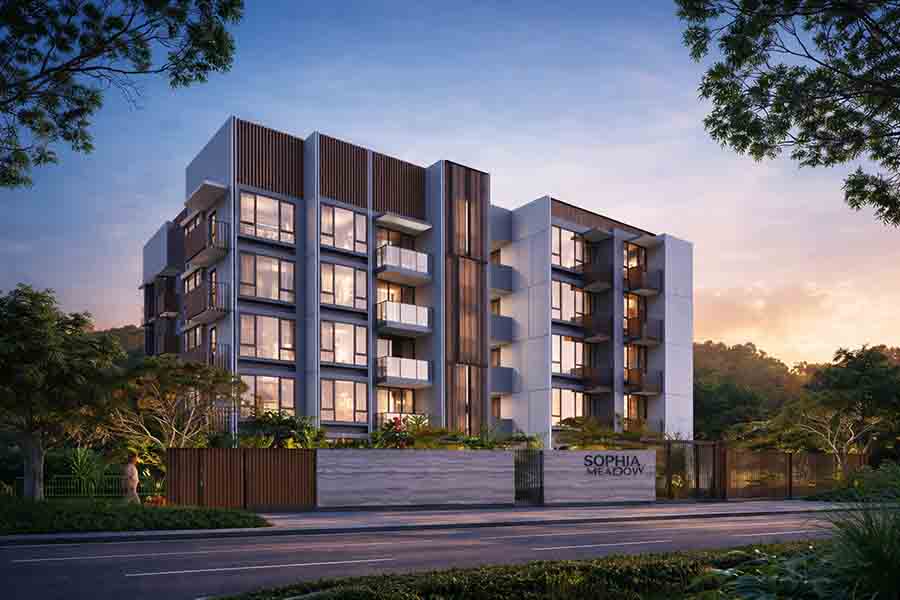 Sophia Meadow condominium facade along Sophia Road Mount Sophia District 9 Singapore low-rise boutique development