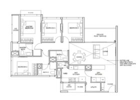 The Arcady at Boon Keng floor plan layout example showing family-sized unit configuration in District 12 Singapore