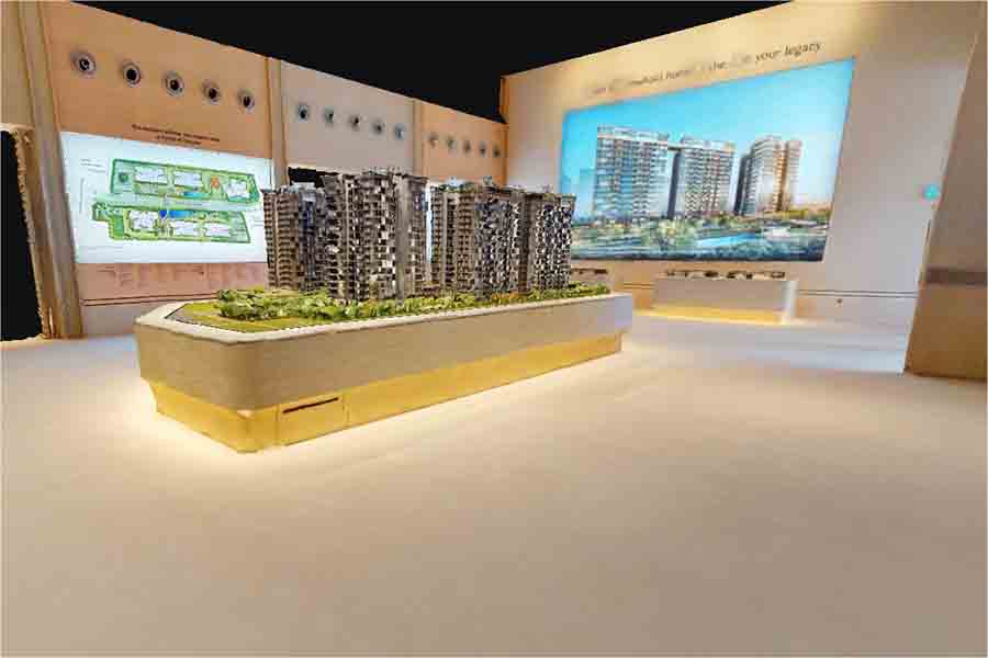 The Continuum showflat scale model displaying site layout and building blocks at Thiam Siew Avenue District 15