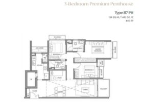 The Hillshore 3 bedroom premium penthouse floor plan layout showing spatial zoning and unit configuration in Pasir Panjang