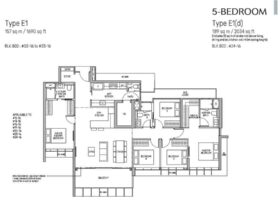The Myst 5 bedroom floor plan showing layout zoning bedroom arrangement kitchen and living area configuration in Upper Bukit Timah District 23 condominium