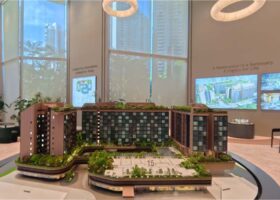 The Robertson Opus showflat scale model displaying the Robertson Quay development in District 9 Singapore.