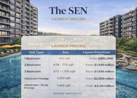 The SEN launch pricing by unit type for condominium development in District 21 Singapore