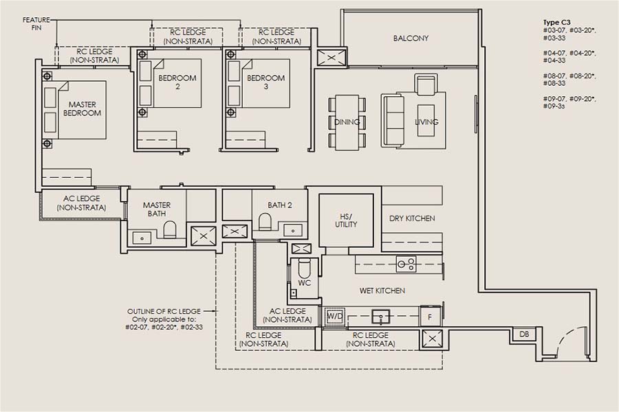 The SEN condominium floor plan layouts in Upper Bukit Timah District 21
