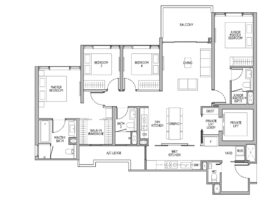 Union Square Residences floor plan layout example showing premium apartment design with private lift access in District 1 Singapore