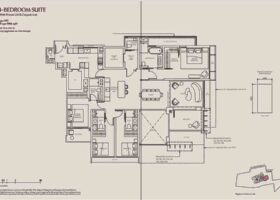 UPPERHOUSE at Orchard Boulevard 4 bedroom suite floor plan with private lift layout in District 10 Singapore