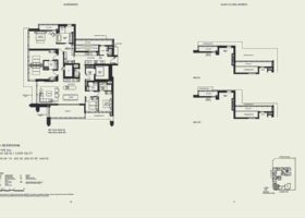 W Residences Marina View Singapore 5-bedroom floor plan layout showing large luxury Downtown Core residence configuration