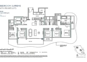 Zyon Grand 5-bedroom supreme floor plan with private lift 1819 sqft layout