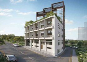 Duet @ Emily freehold boutique condo facade Mount Emily conservation building with modern annex District 9 Singapore