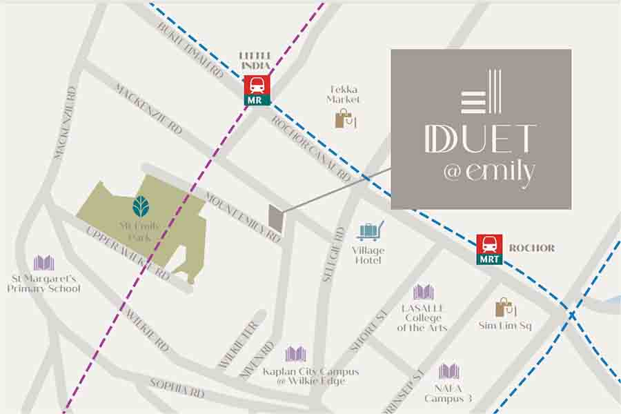Duet @ Emily location map Mount Emily near Dhoby Ghaut MRT Rochor District 9 Singapore