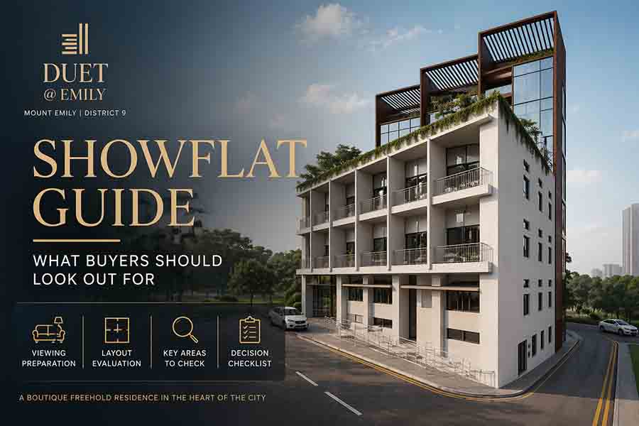 Duet @ Emily showflat guide viewing preparation Mount Emily District 9 Singapore