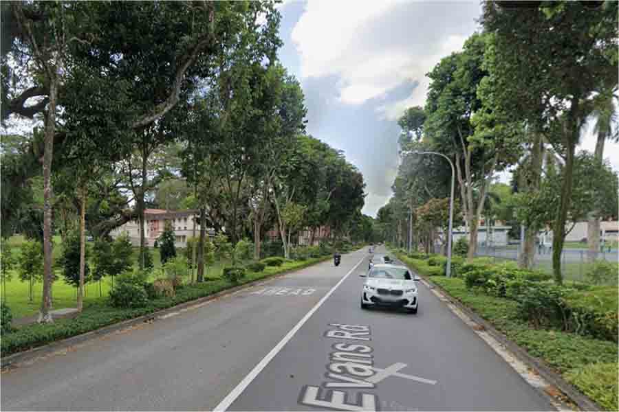 Evans Road near the Dunearn House showflat location in Bukit Timah Singapore