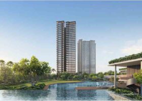 Thomson Reserve condominium artist's impression featuring residential towers, landscaped grounds and 50m infinity lap pool.