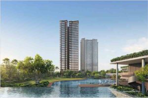 Thomson Reserve condominium artist's impression featuring residential towers, landscaped grounds and 50m infinity lap pool.