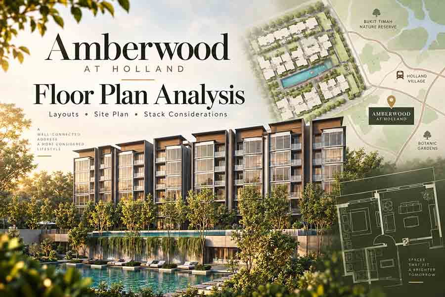 Amberwood at Holland floor plan analysis with site plan, condo facade and stack considerations