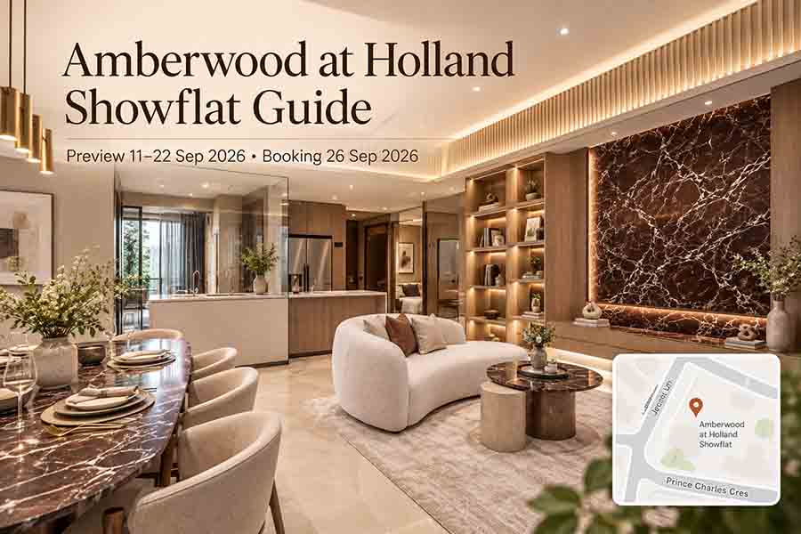 Amberwood at Holland showflat guide with preview dates, luxury interior and Jervois Lane location