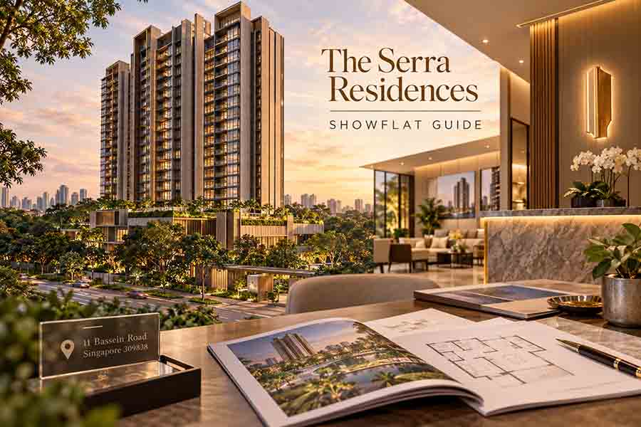The Serra Residences Showflat Guide featuring the Novena condo, sales gallery and showflat at 11 Bassein Road